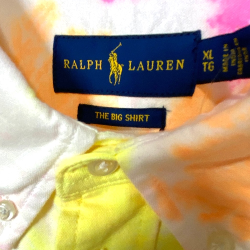 RALPH LAUREN Big Fit Tie Dye Shirt XL - Picture 10 of 14